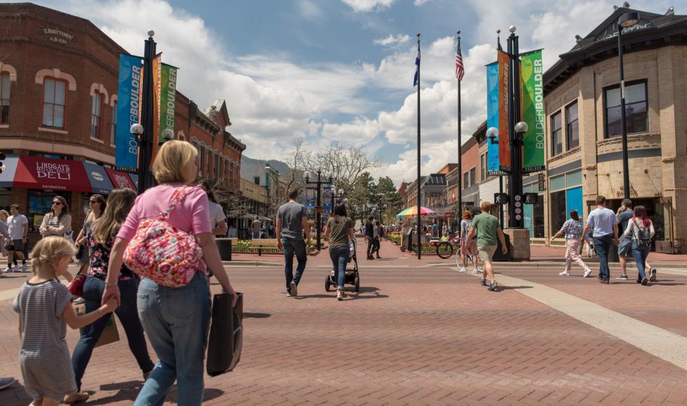Pearl Street Mall on a sunny afternoon